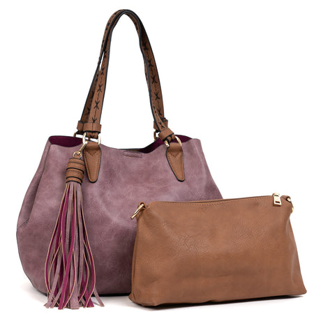 Jen & Co Aliza Large Tassel 2 in 1 Satchel