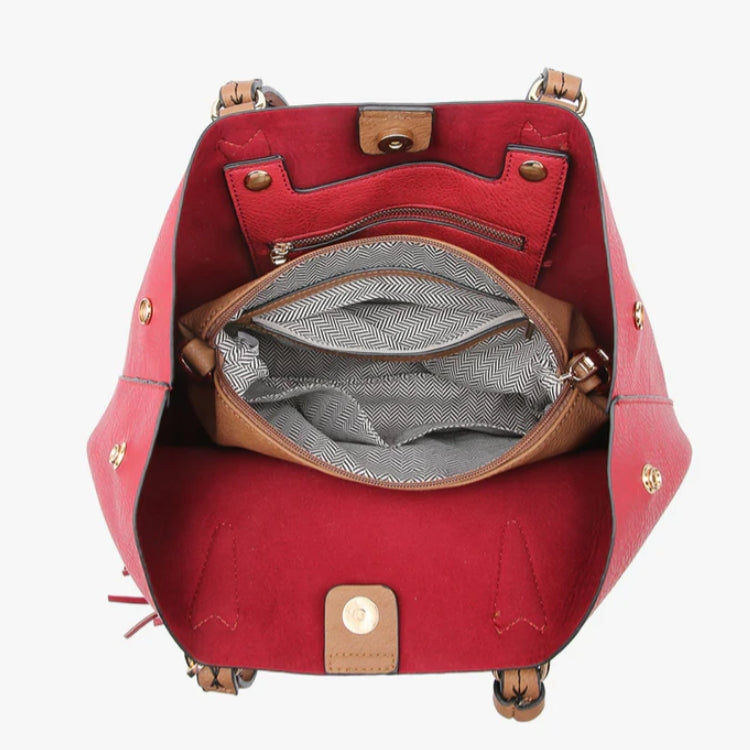 Jen & Co Aliza Large Tassel 2 in 1 Satchel