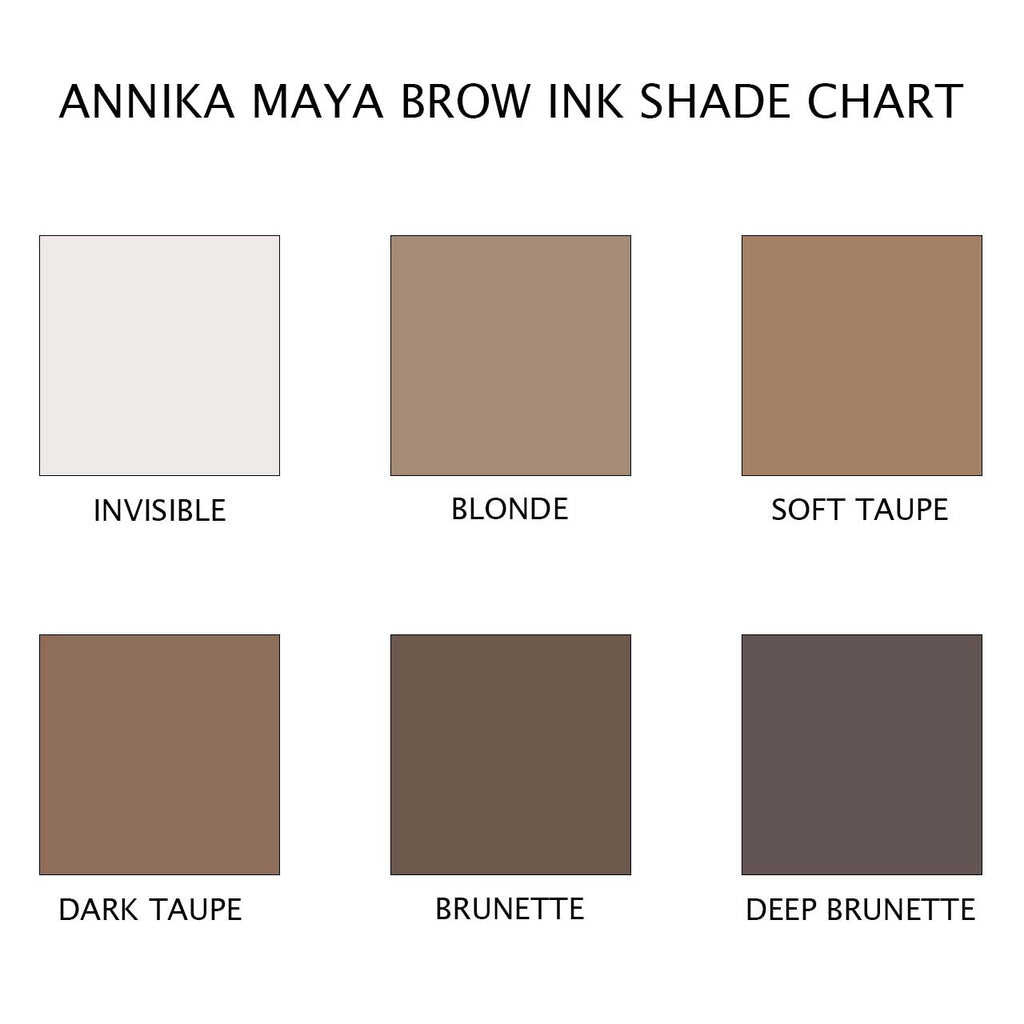 Annika Maya Brow Ink Shade Chart
