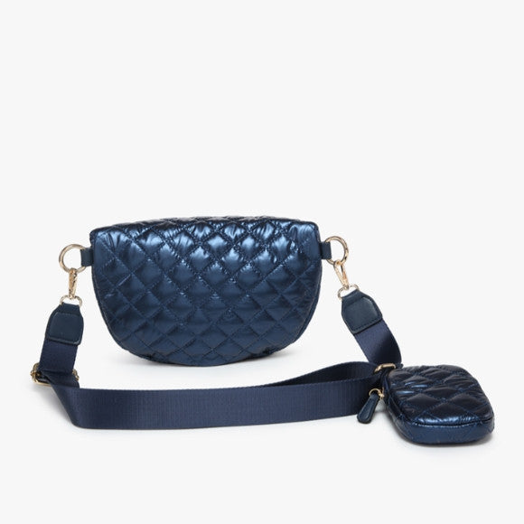 Jen & Co Arianna Quilted Puffer Belt Bag with Pouch back view