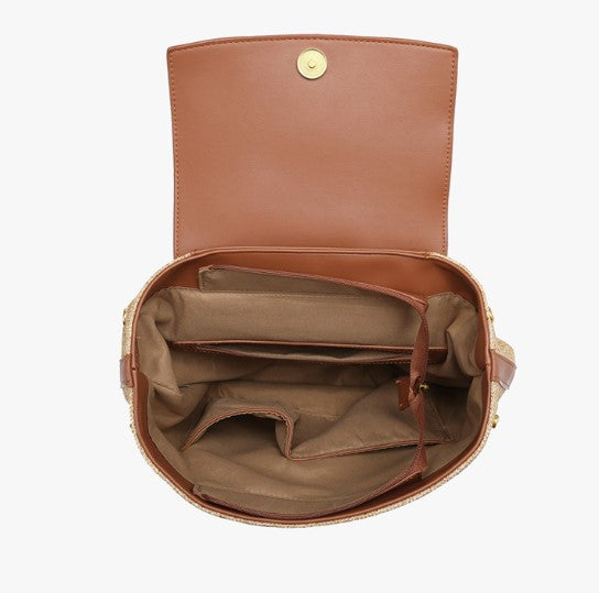 Jen & Co Avani Large Buckle Backpack inside view
