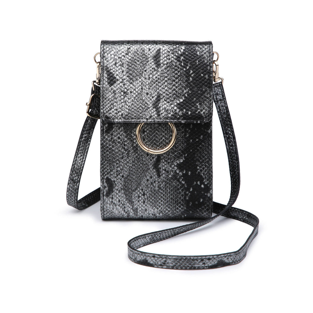 Jen & Co Ayla Touch-Sensitive Cell Phone Bag in python gunmetal