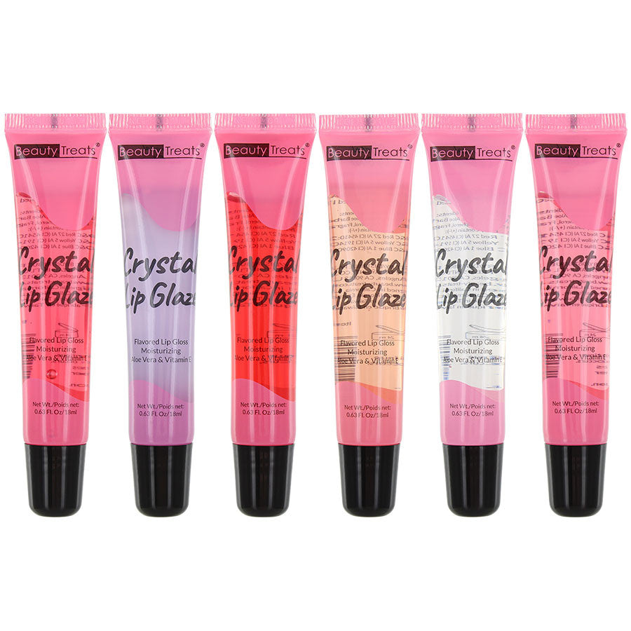 Beauty Treats Crystal Lip Glaze Flavored Lip Gloss - Pack of 6