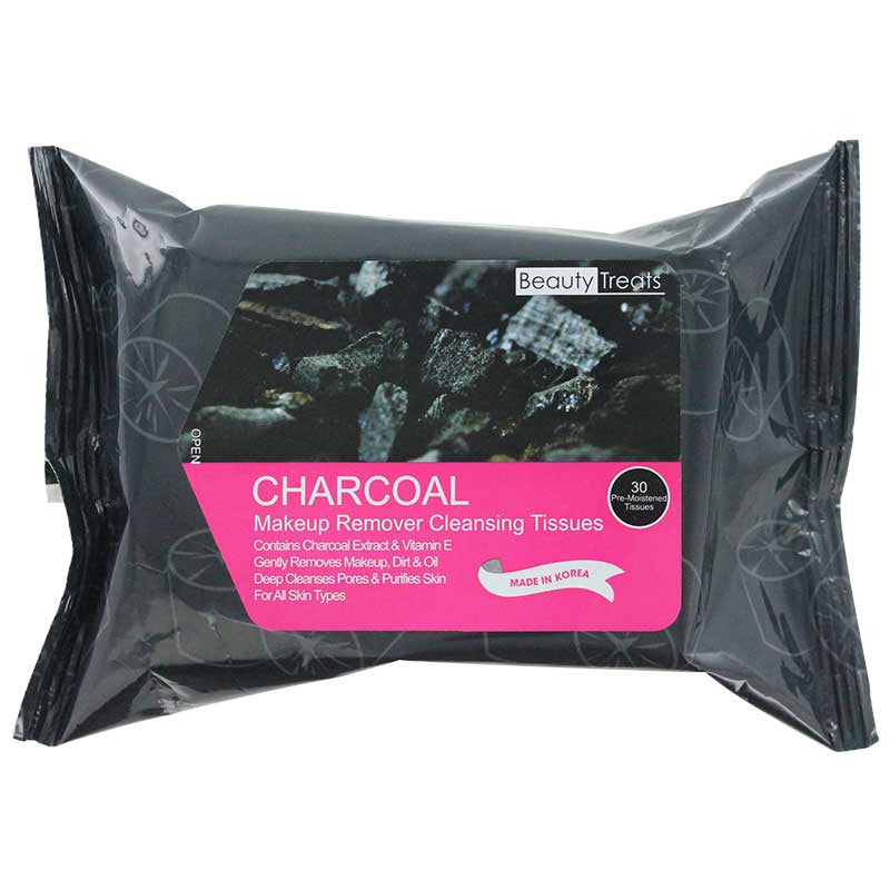 Beauty Treats Makeup Remover Cleansing Tissues - Charcoal