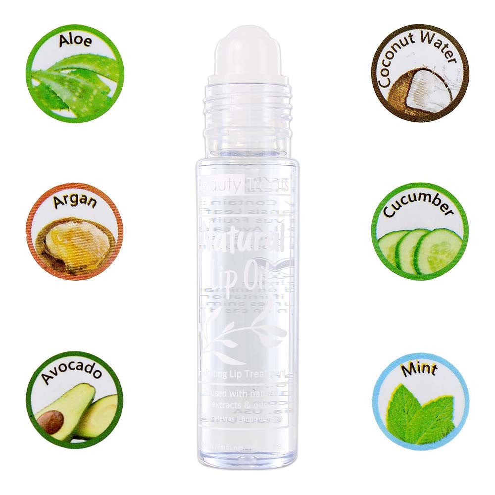 Beauty Treats Natural Lip Oil available in 6 scents.