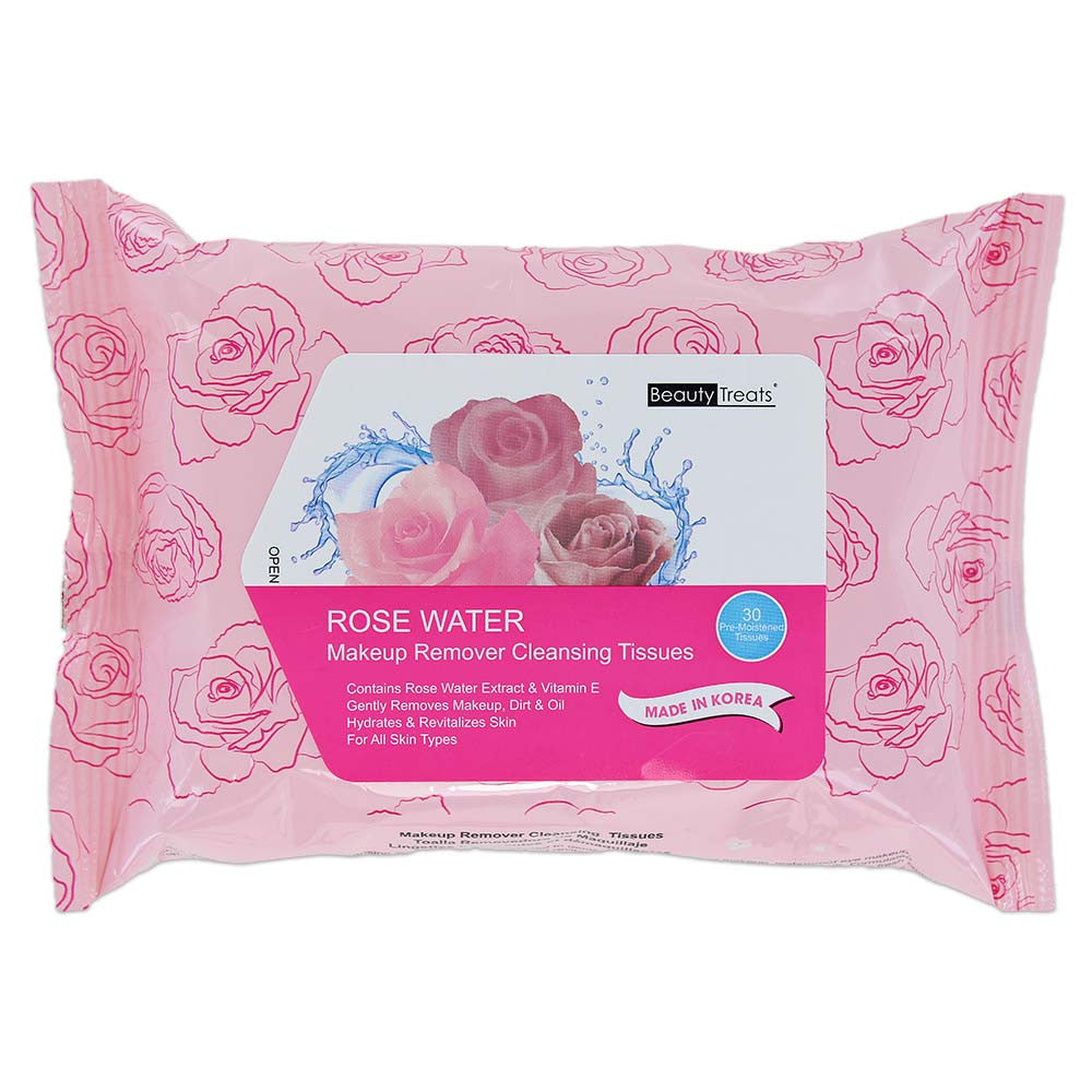 Beauty Treats Makeup Remover Cleansing Tissues - Rose Water