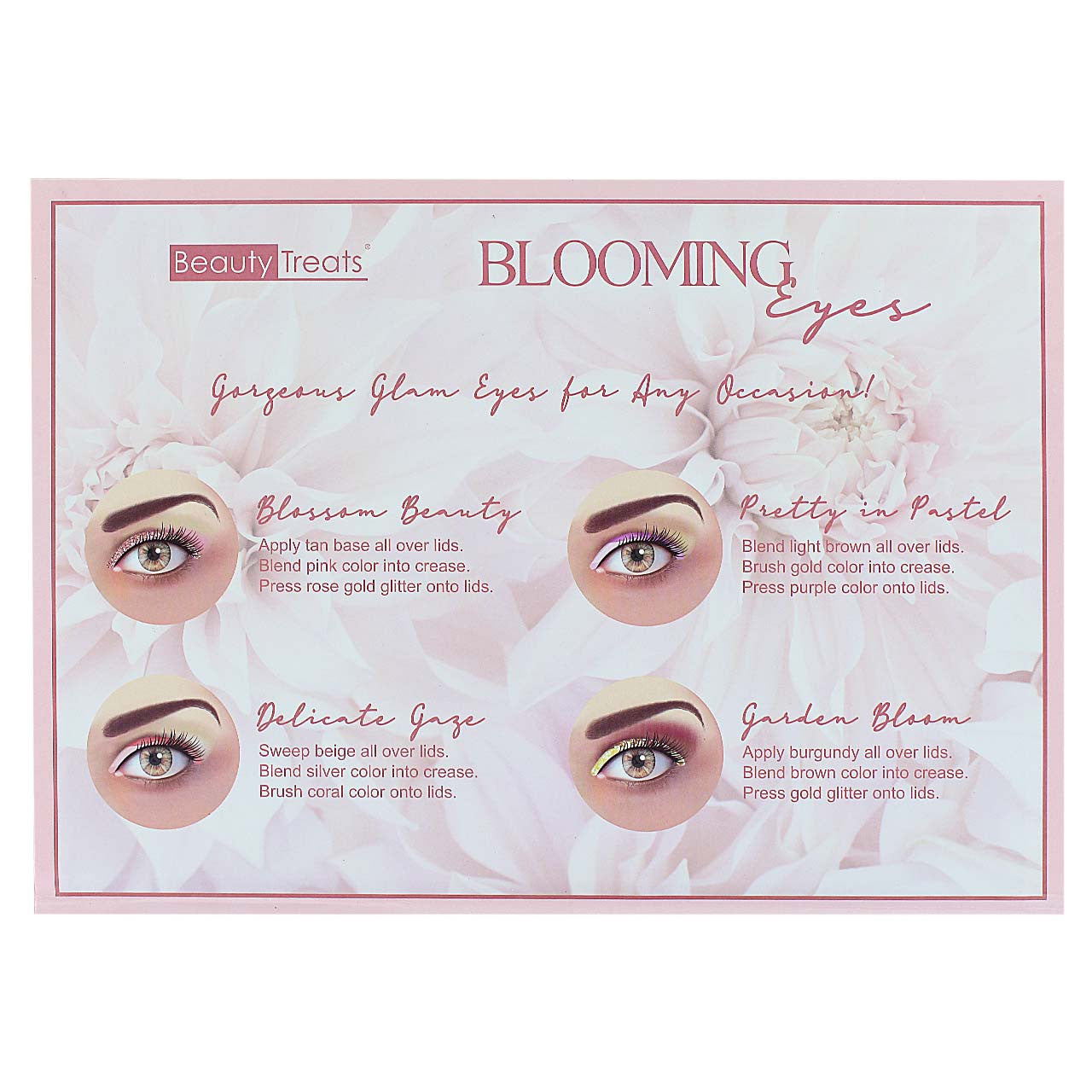 Beauty Treats Blooming Eyes Shadow & Face Palette inside cover view