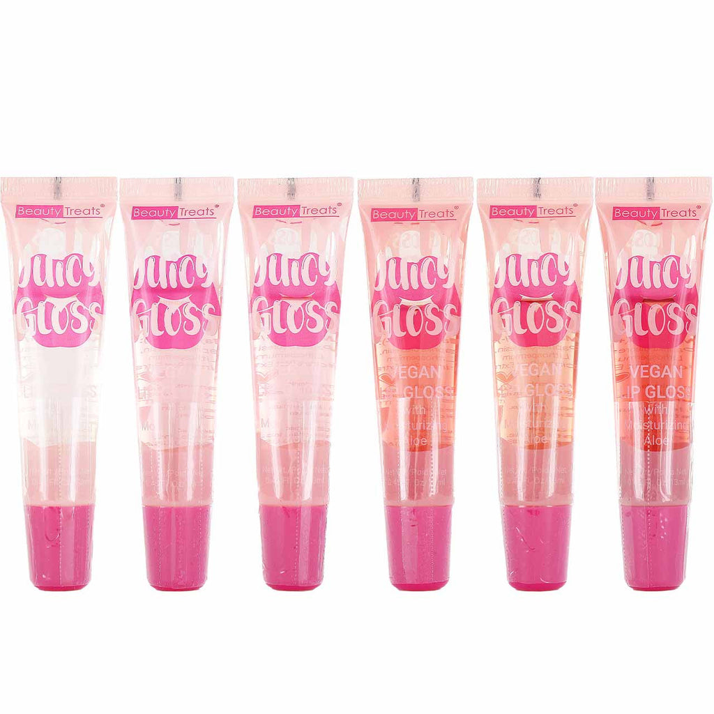 Beauty Treats Vegan Juicy Lip Gloss - Pack of 6