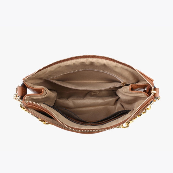 Jen & Co Britt Puffer Crossbody with Snaps inside view