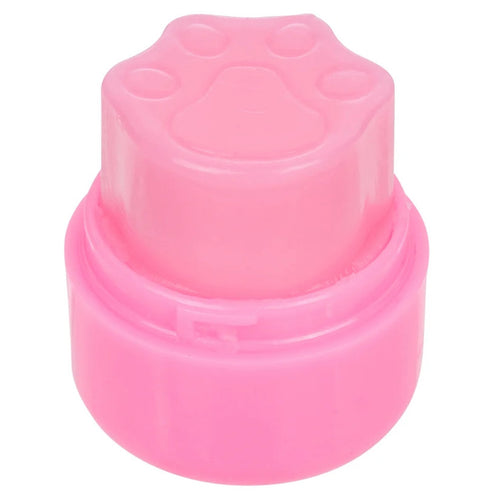 Beauty Treats Bunny Lip Balm Keychain showing paw print imprint on the top of balm