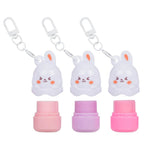 Beauty Treats Bunny Lip Balm Keychain set open