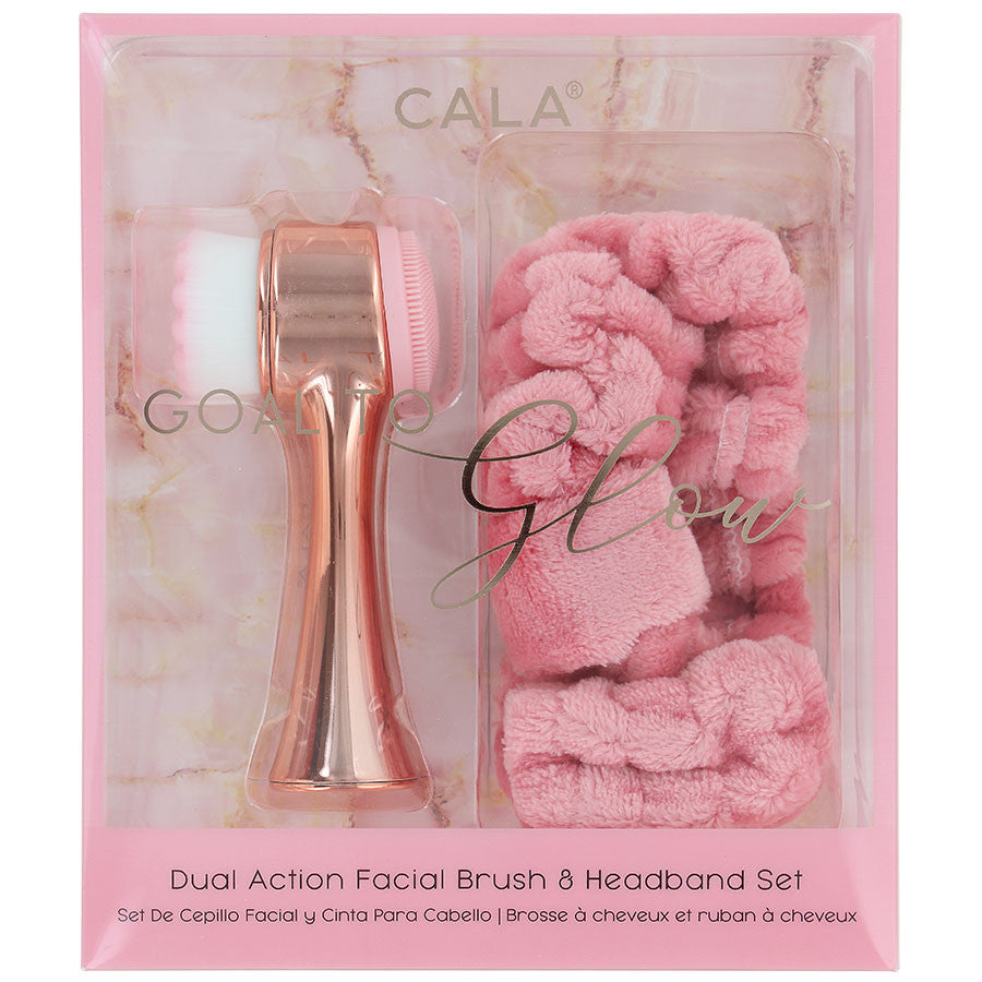 Cala Goal To Glow Facial Brush & Headband Set