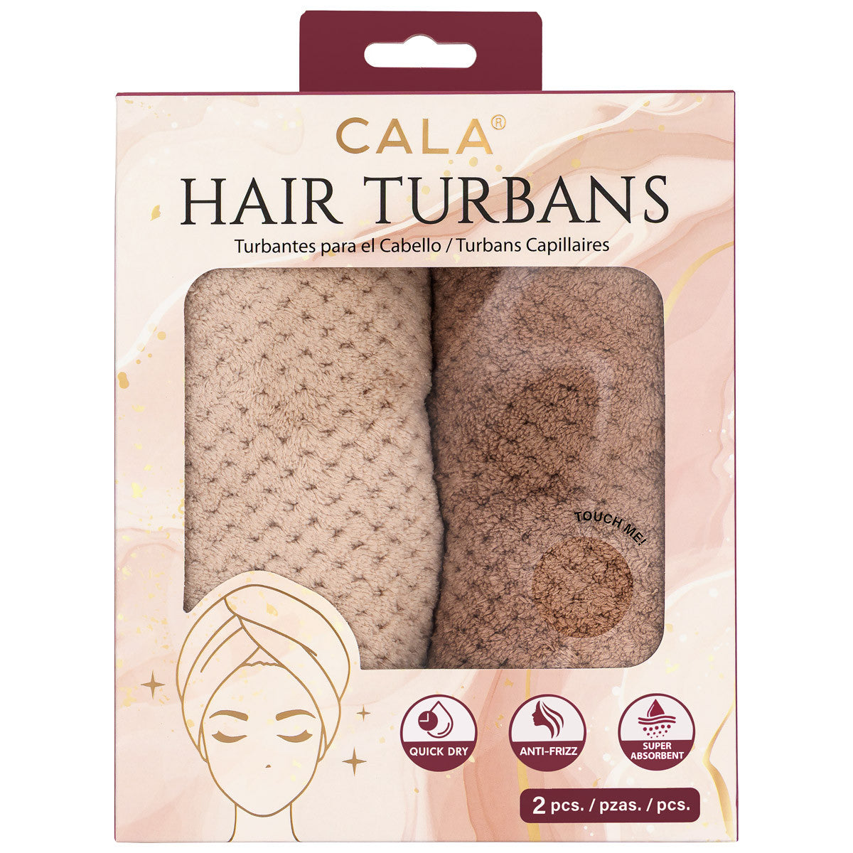 CALA Microfiber Hair Turban 2pc Set