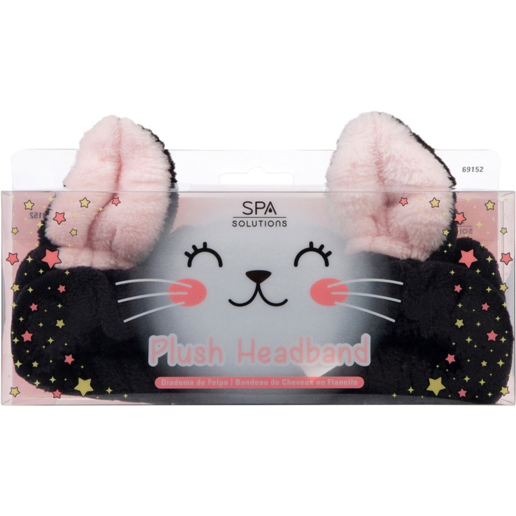 Cala Cute Plush Animal Headbands black cat in packaging
