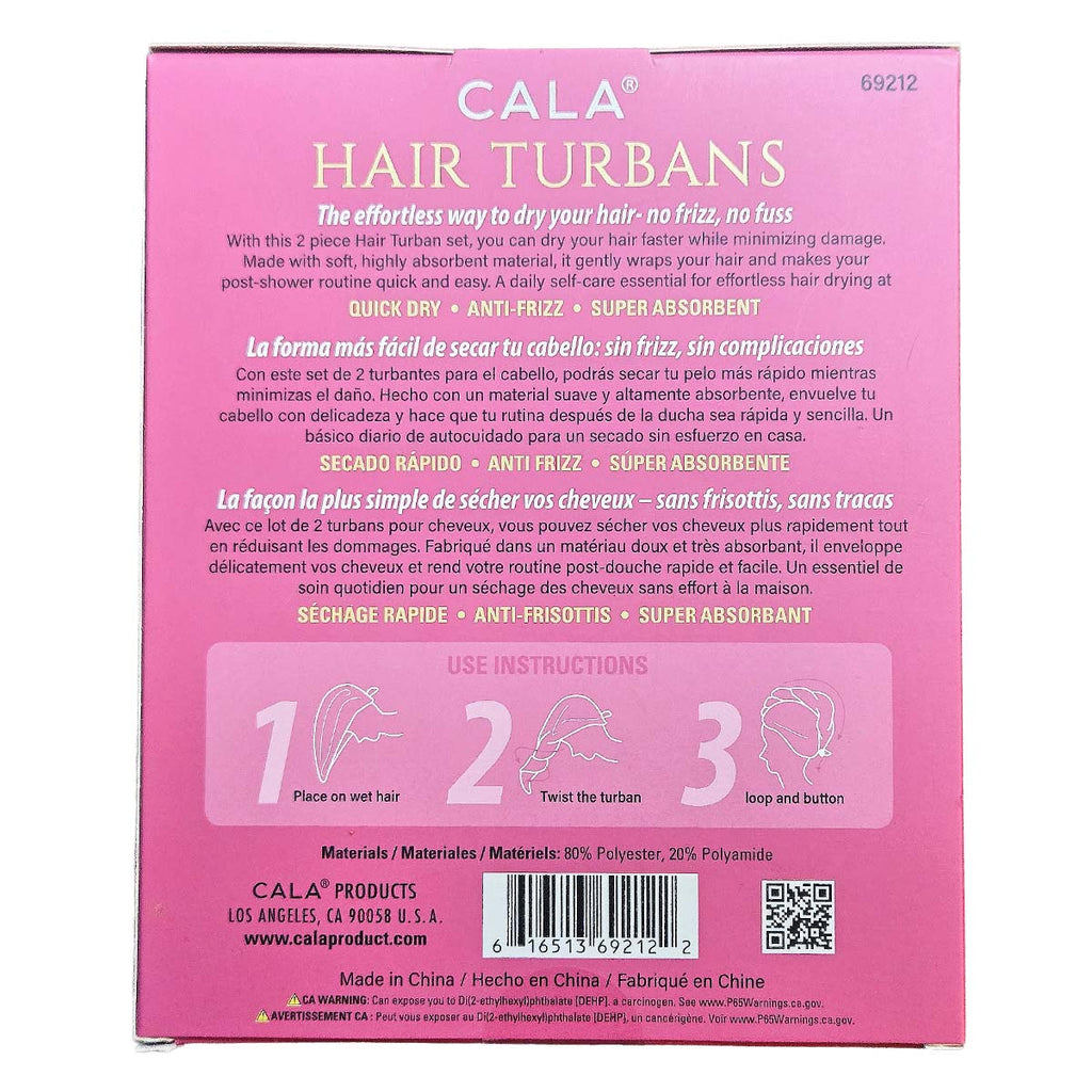 CALA Microfiber Hair Turban 2pc Set