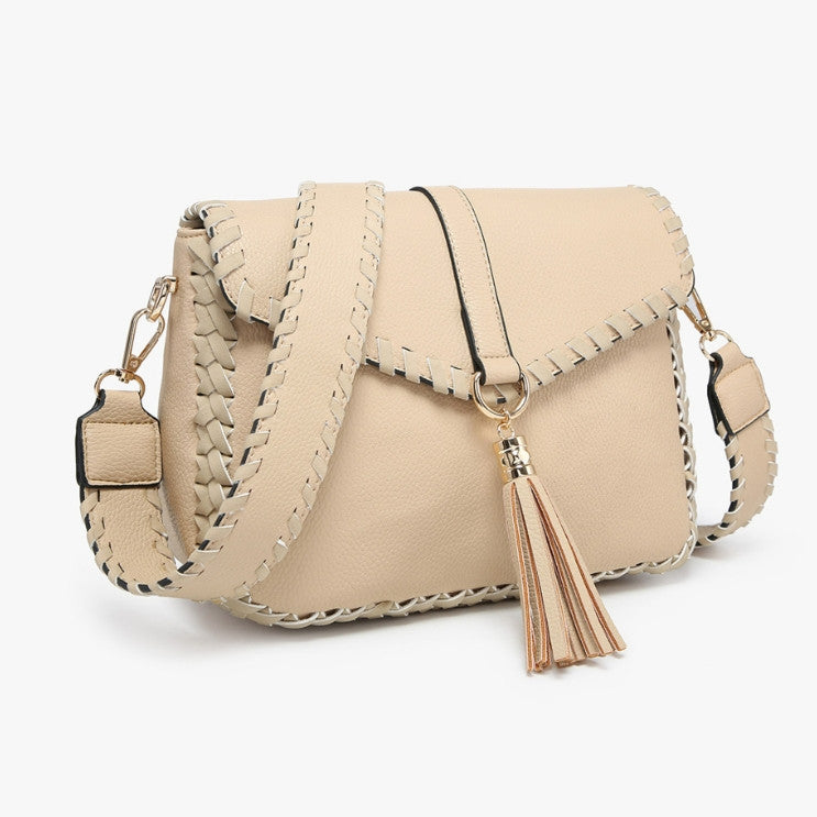 Jen & Co Cam Whipstitch Flapover Crossbody with Tassel alt view