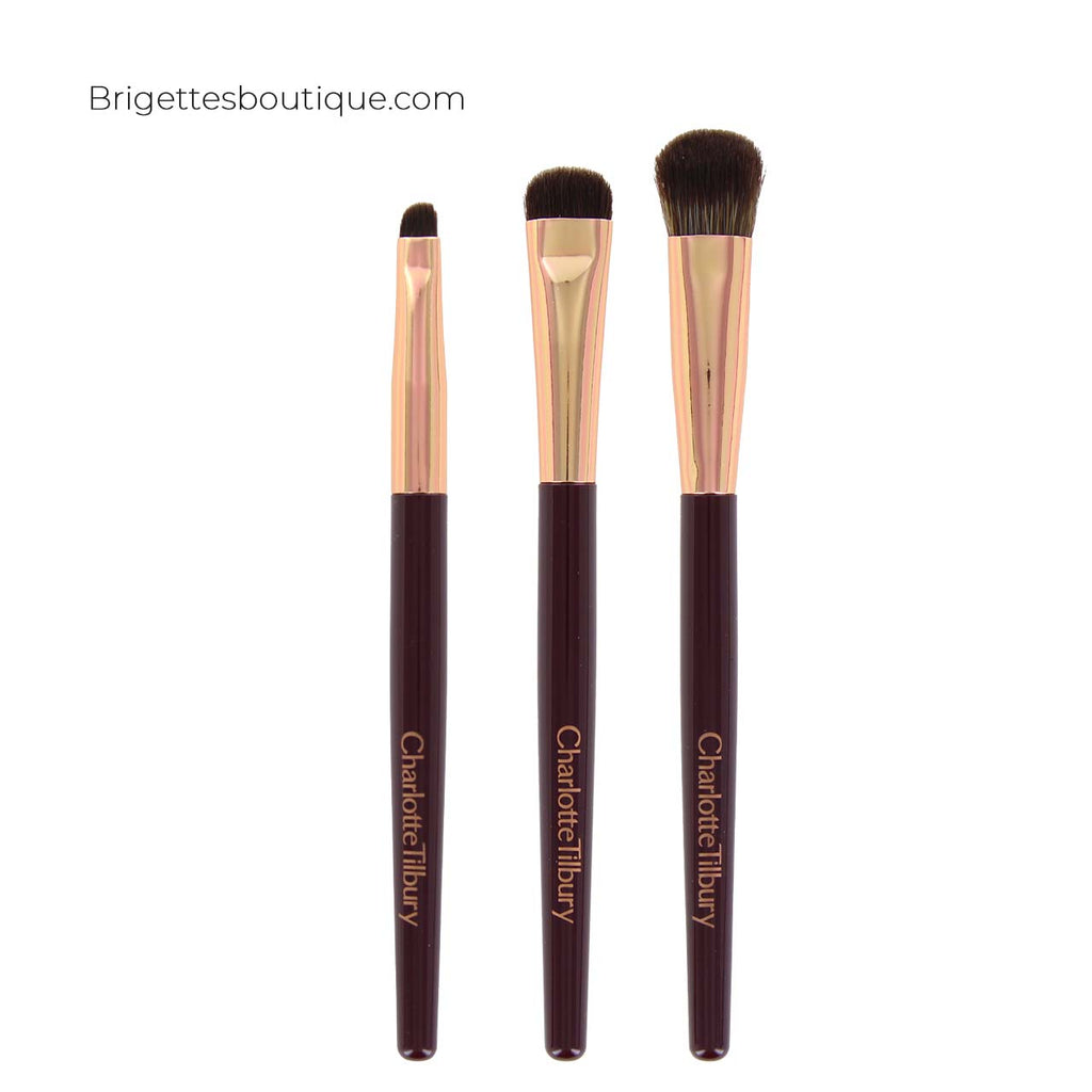 Charlotte Tilbury Limited Edition 3-Piece Mini Eye Brush Set with Gift Box