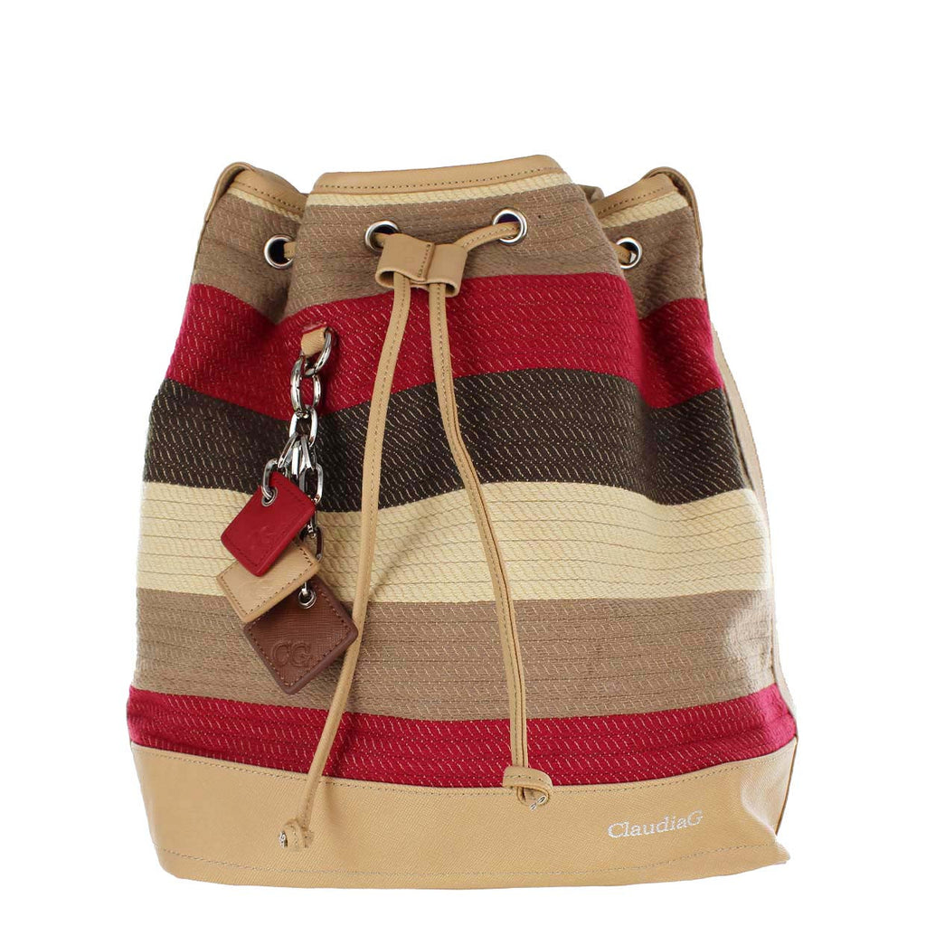 ClaudiaG Lola Pull Bag in Cabernet Stripe