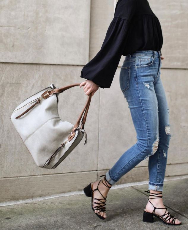 Jen & Co Connar Distressed Tote with Side Pockets Lifestyle Shot 2