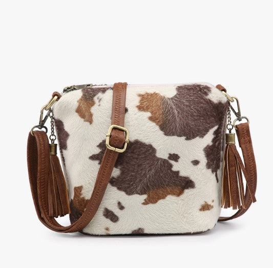Jen & Co Dylan Crossbody in cow print