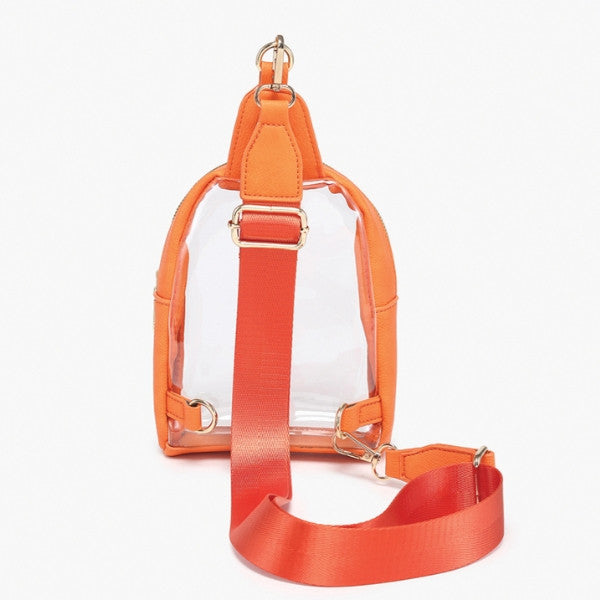 Jen & Co Ellen Clear Sling Bag with Guitar Strap back view