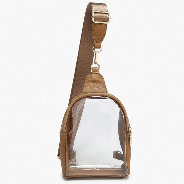 Jen & Co Ellen Clear Sling Bag with Guitar Strap