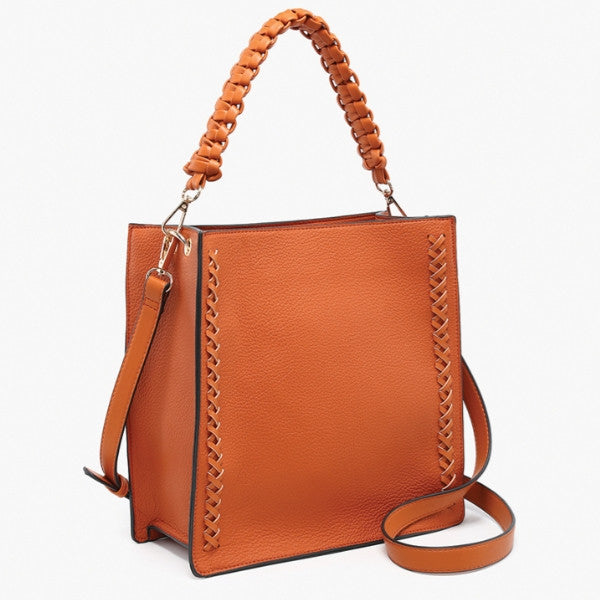 Jen & Co  Esme Whipstitch Tote w/ Braided Handle alt view