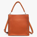 Jen & Co Esme Whipstitch Tote w/ Braided Handle back view