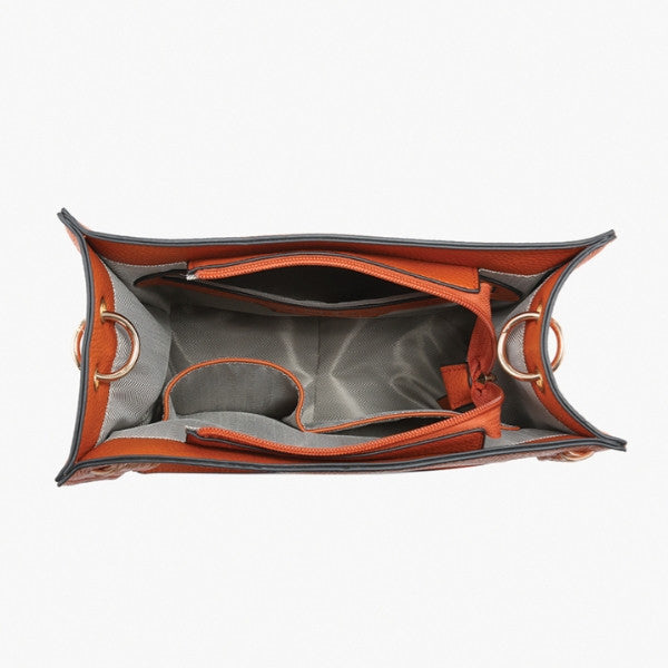 Jen & Co Esme Whipstitch Tote w/ Braided Handle inside view