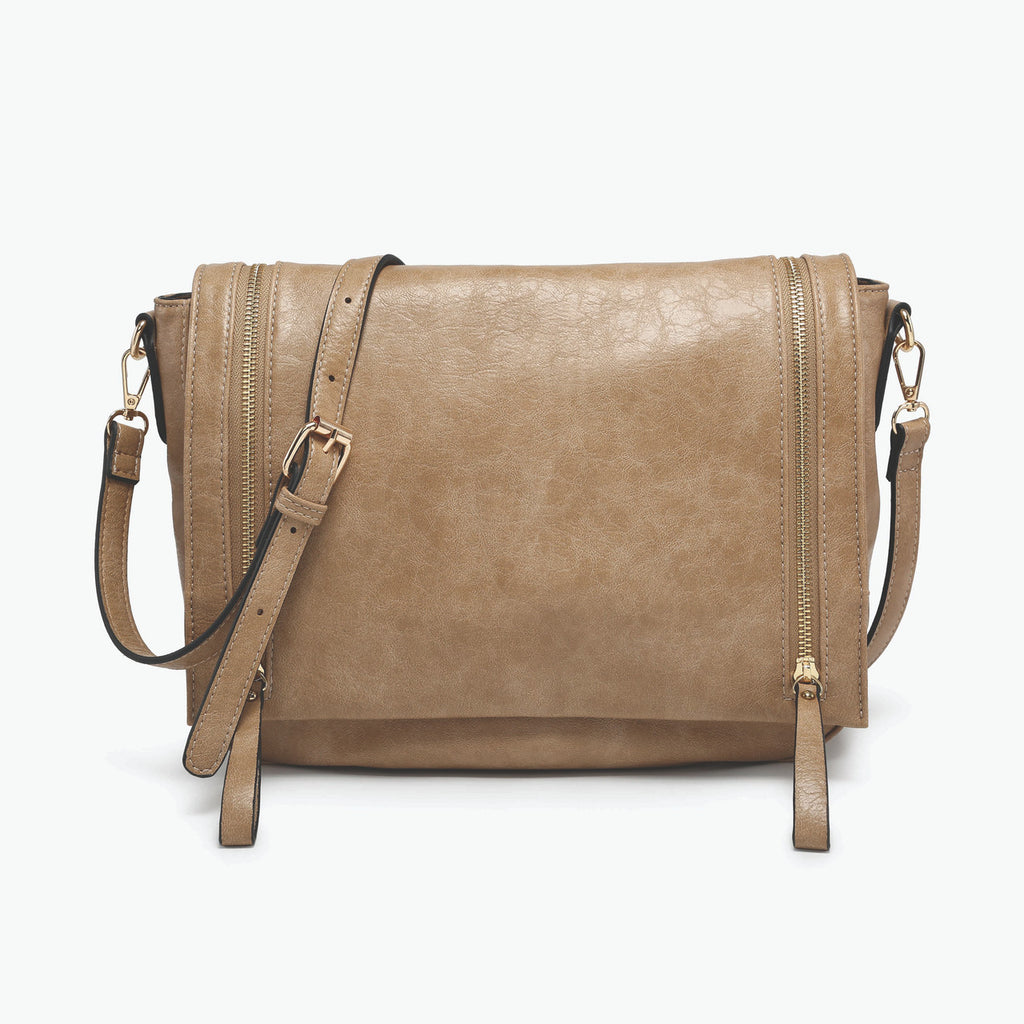 Jen & Co Foster Distressed Dual Zip Crossbody
