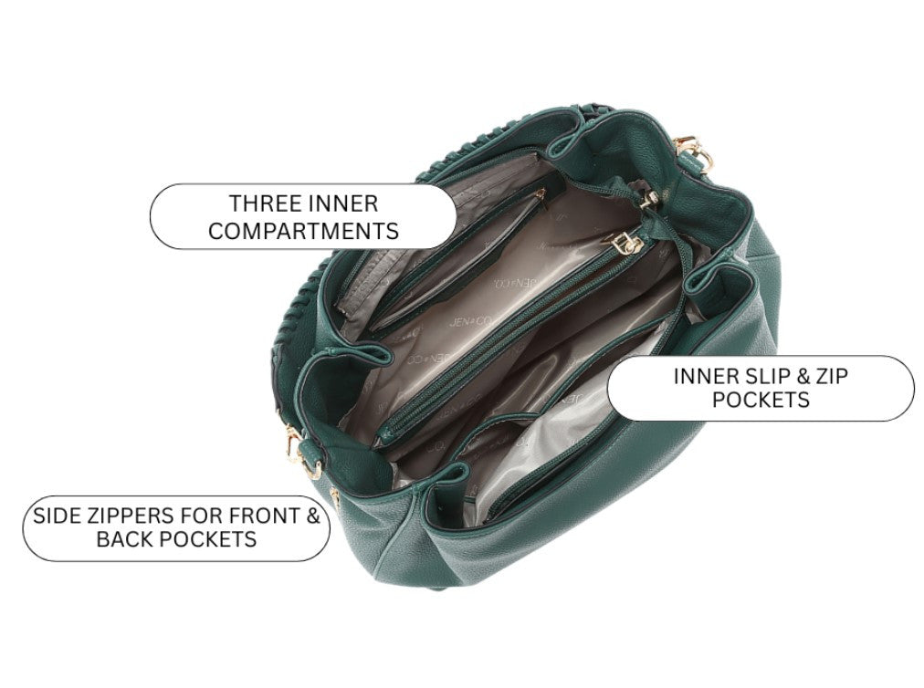 Jen & Co Grace Tote Bag inside view detailed