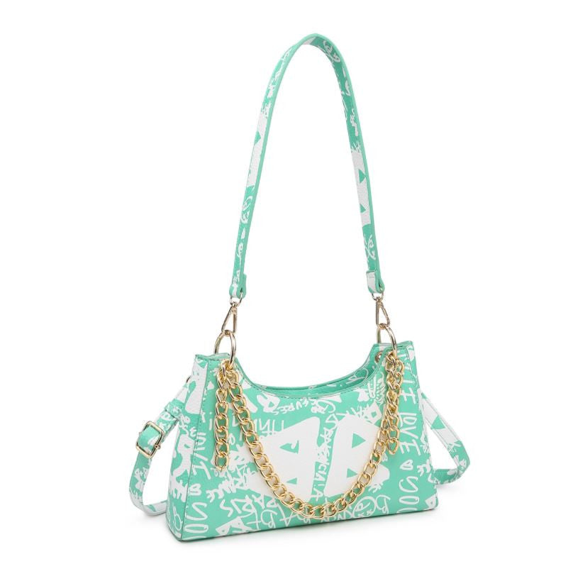 Jen & Co Graffiti Crossbody with Chain alternate view