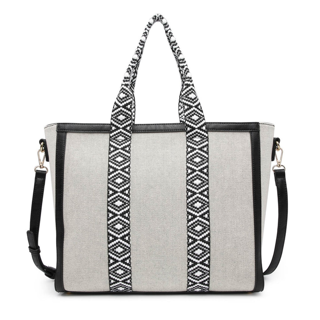 Jen & Co Haley Canvas Tote in black
