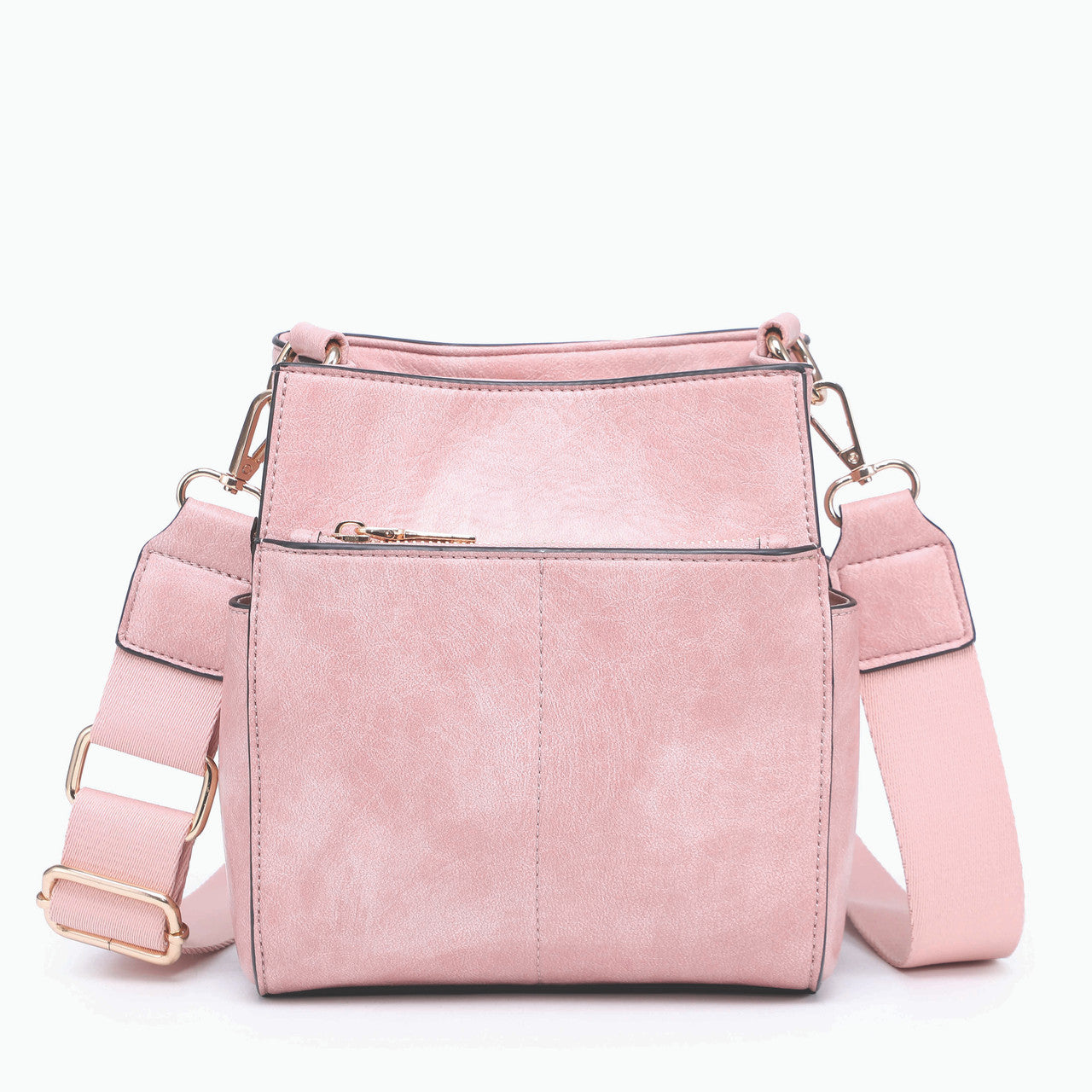 Jen & Co Jeanne Square Bucket Bag w/ Guitar Strap