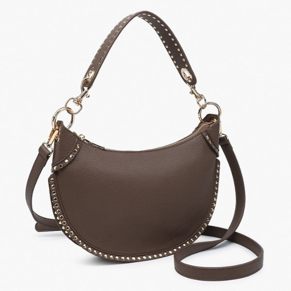 Jen & Co Jenna Studded Crescent Shaped Shoulder Bag alt view