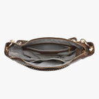 Jen & Co Jenna Studded Crescent Shaped Shoulder Bag inside view