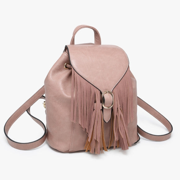 Jen & Co Jewel Bucket Backpack with Fringe alt view