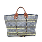 Jen & Co Kristina Satchel/Tote Navy Stripe