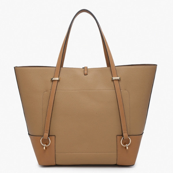 Jen & Co Kya Structured Tote w/ Contrast Trim back view