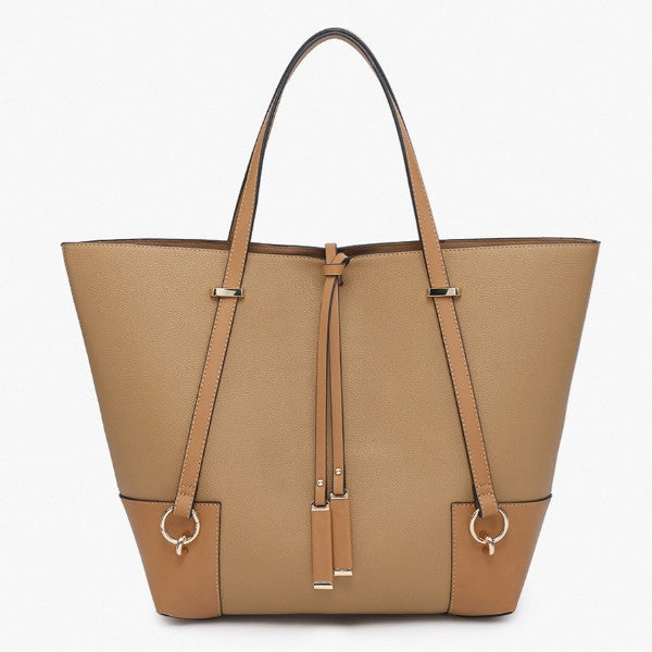 Jen & Co Kya Structured Tote w/ Contrast Trim
