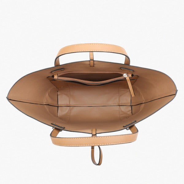 Jen & Co Kya Structured Tote w/ Contrast Trim inside view