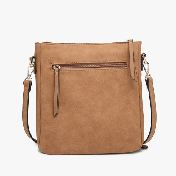 Jen & Co Layla Faux Suede Whipstitch Crossbody back view