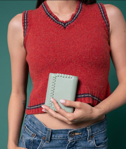 Jen & Co Logan Whipstitch Tri-fold Wallet style shot 2