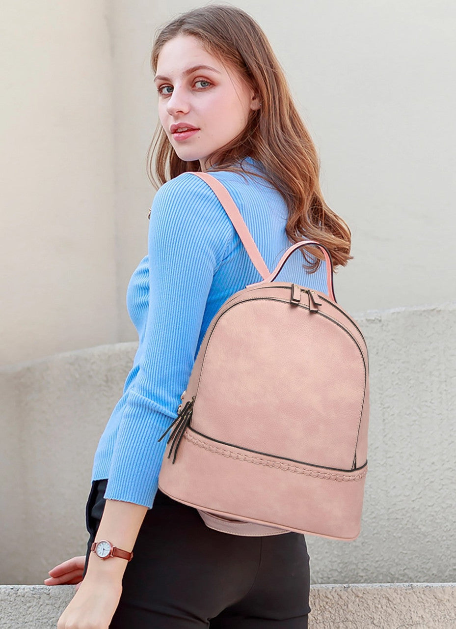 Jen & Co Marty Backpack Style Shot in Pink