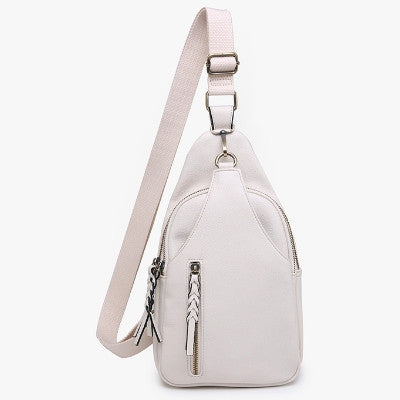 Jen & Co Nikki Dual Compartment Sling Pack Bag in Ivory
