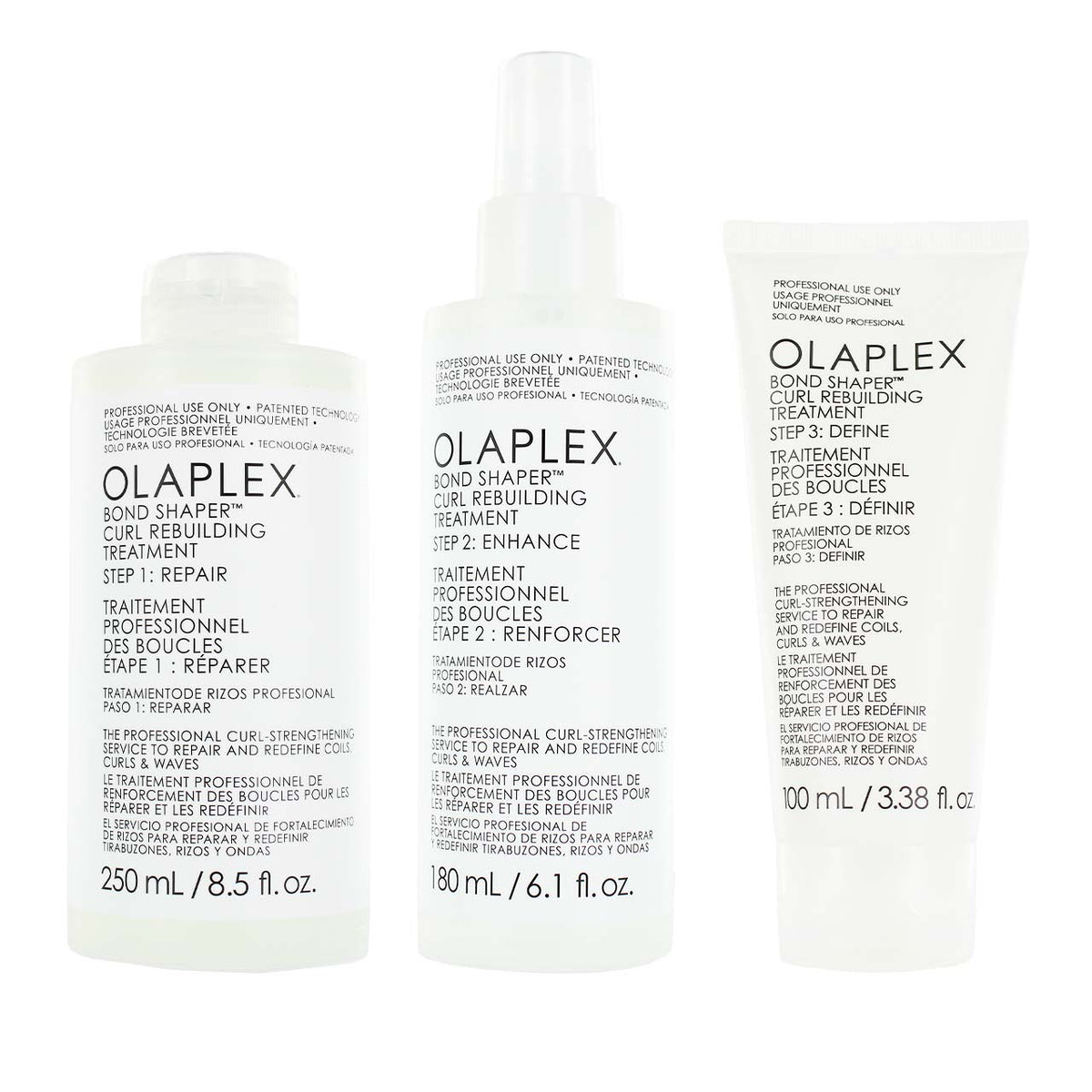 Olaplex Bond Shaper Curl Rebuilding 3-Step Treatment Kit
