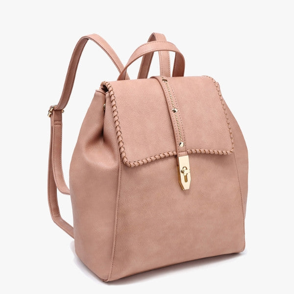 Jen & Co Olive Studded Whipstitch Backpack alt view