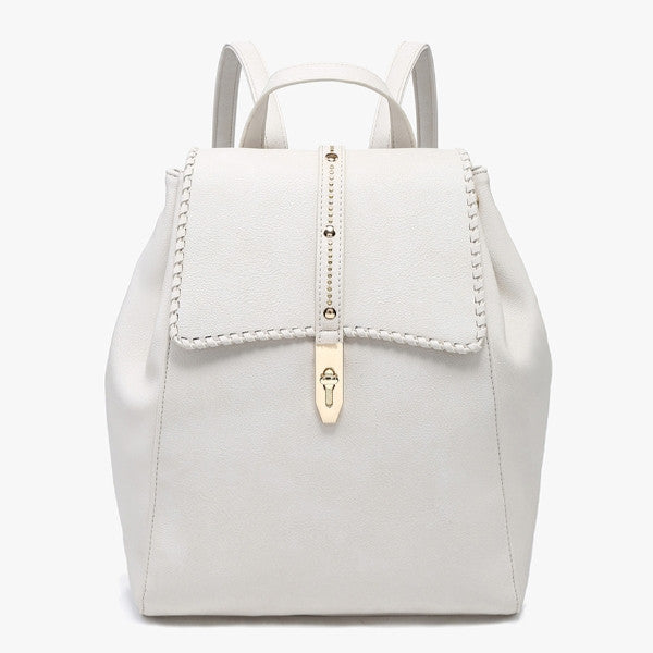 Jen & Co Olive Studded Whipstitch Backpack