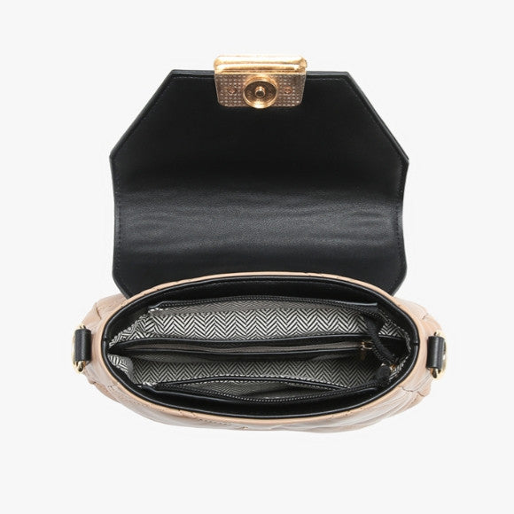 Jen & Co Ollie Quilted Crossbody w/ Chain Strap inside view