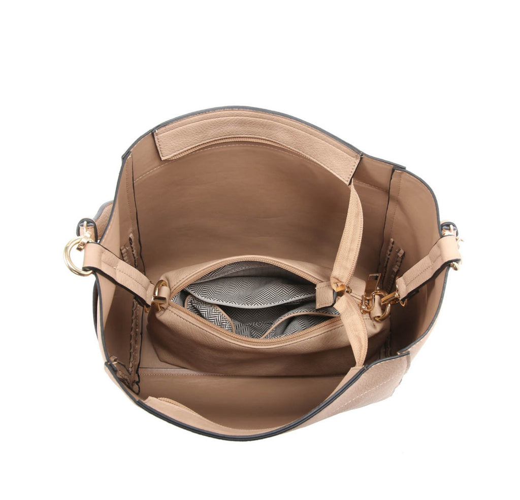 Jen & Co Penny Bucket Bag with Guitar Strap Inside View